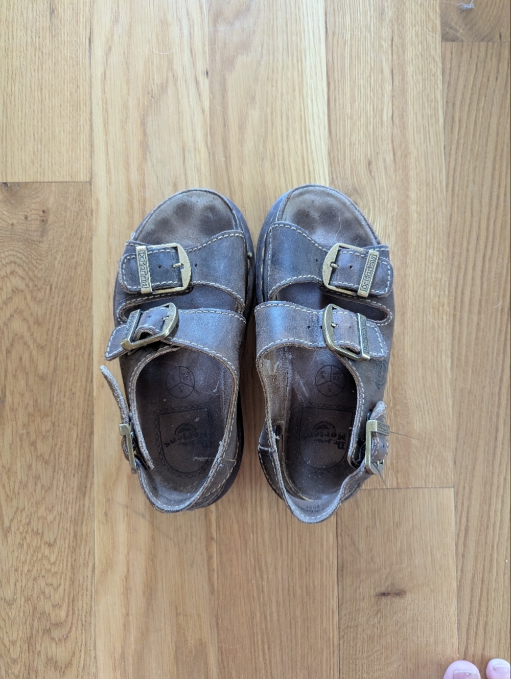Dr. Martens Brown Leather Double-Buckle Sandals